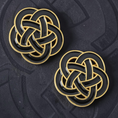 Load image into Gallery viewer, Black & Gold Celtic Knot Number Pin Charms by Dubois Cheval