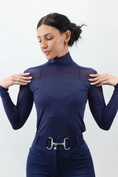 Load image into Gallery viewer, Kismet Turtleneck Schooling Shirt Mesh Panel “Alexa Lux”