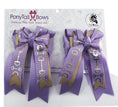 Load image into Gallery viewer, Pony Tail Bows Purple Gold Bits