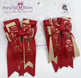 Load image into Gallery viewer, Pony Tail Bows Red Gold BIts