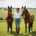 Load image into Gallery viewer, Horse Girl - Leather Patch Cotton Baseball Cap by Dubois Cheval
