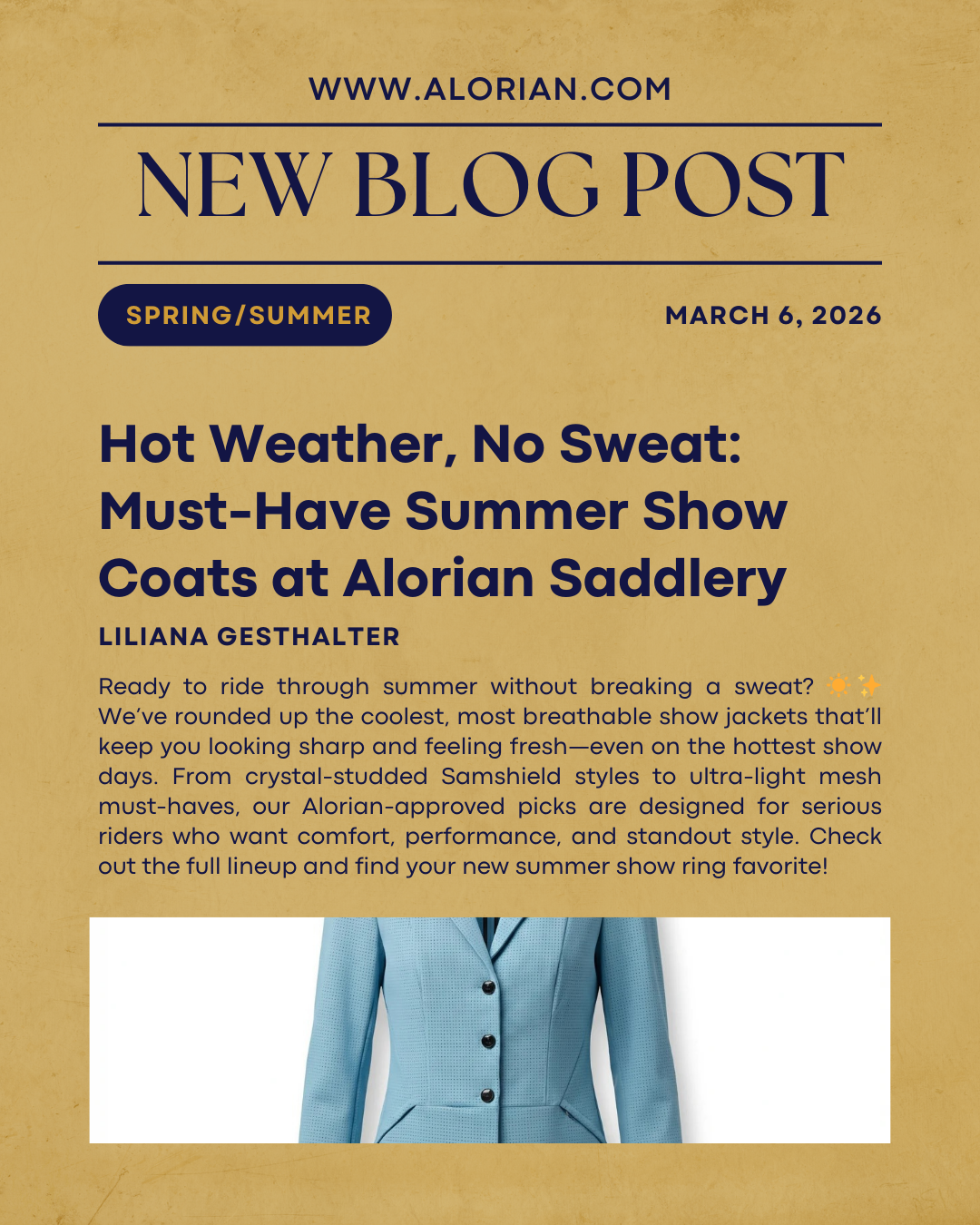 Ride Cool, Look Hot: Best Breathable Show Jackets for Summer Competitions (Alorian Approved)