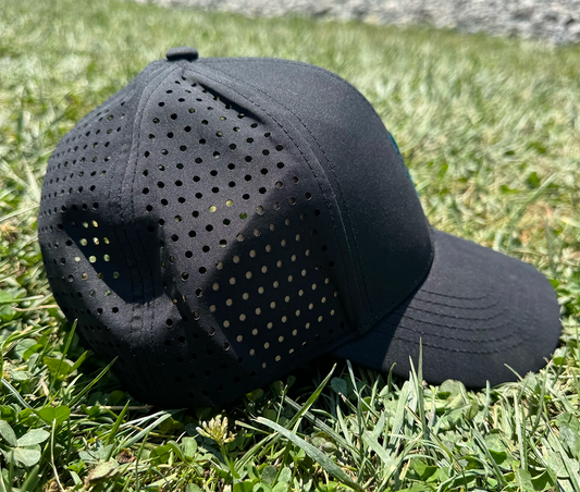 HITS Black Perforated Baseball Cap