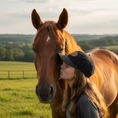 Load image into Gallery viewer, Heart Horse - Leather Patch Cotton Baseball Hat by Dubois Cheval
