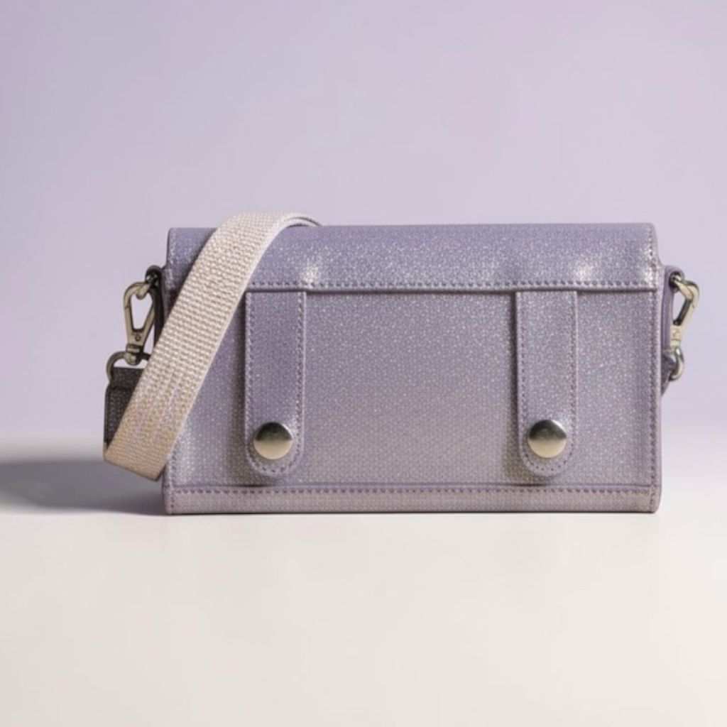 Limited Edition Pénélope Glitter Leather Phone Pocket with Strap
