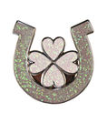 Load image into Gallery viewer, Dubois Cheval Number Pin Charms - Lots of Luck- Horseshoe and Four Leaf Clover
