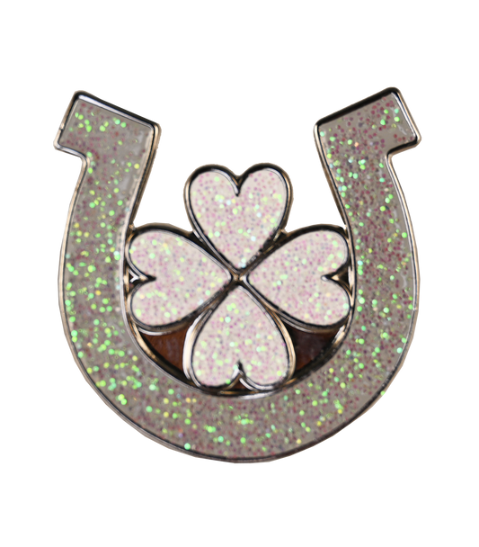 Dubois Cheval Number Pin Charms - Lots of Luck- Horseshoe and Four Leaf Clover