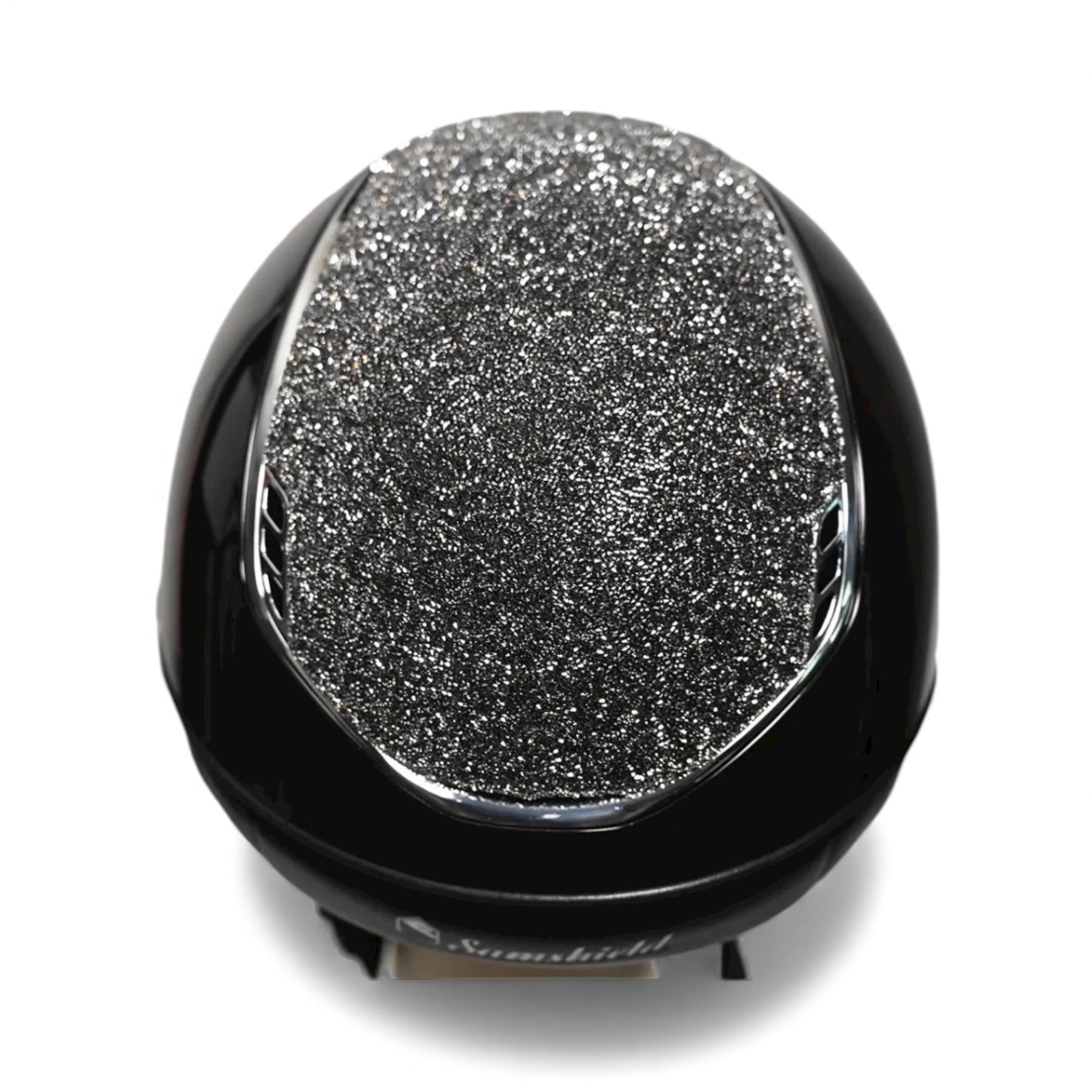 Samshield 2.0 Miss Shield Miss Paint Glossy Black Ultra Fine Rock Night Shade Chrome Trim Jet Hematite Swarovski-Custom Helmet