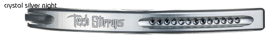 Tech Stirrups Venice Sloped EVO Black with Silver Night Swarovski Crystals