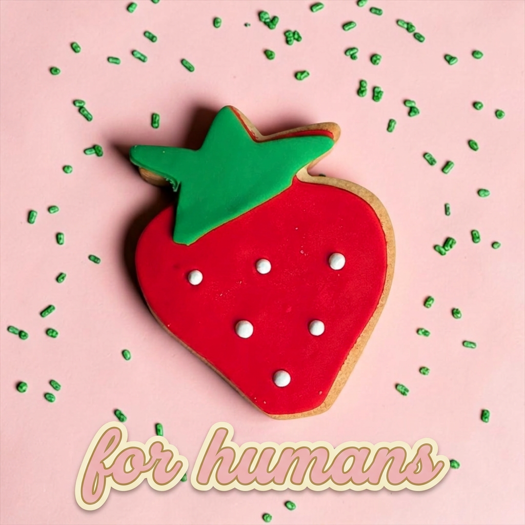 Strawberry - Sprinkles and Sparkles Single Sugar Cookie for Humans