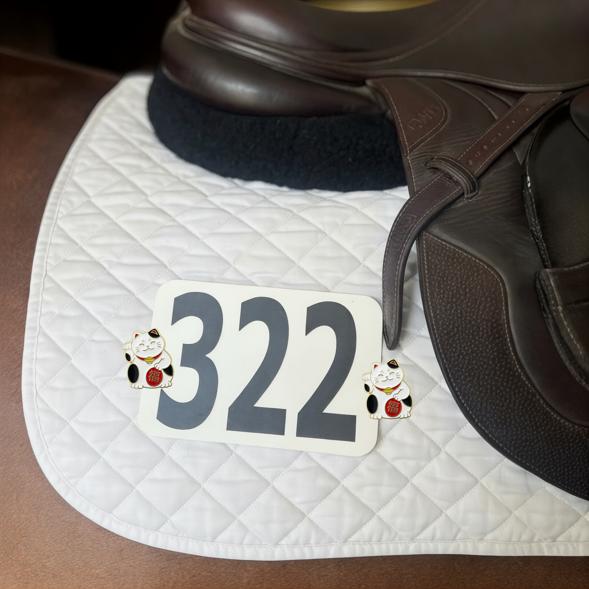 Lucky Cat Number Pin Charms by Duvois Cheval