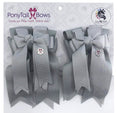 Load image into Gallery viewer, Pony Tail Bows Grey Solid
