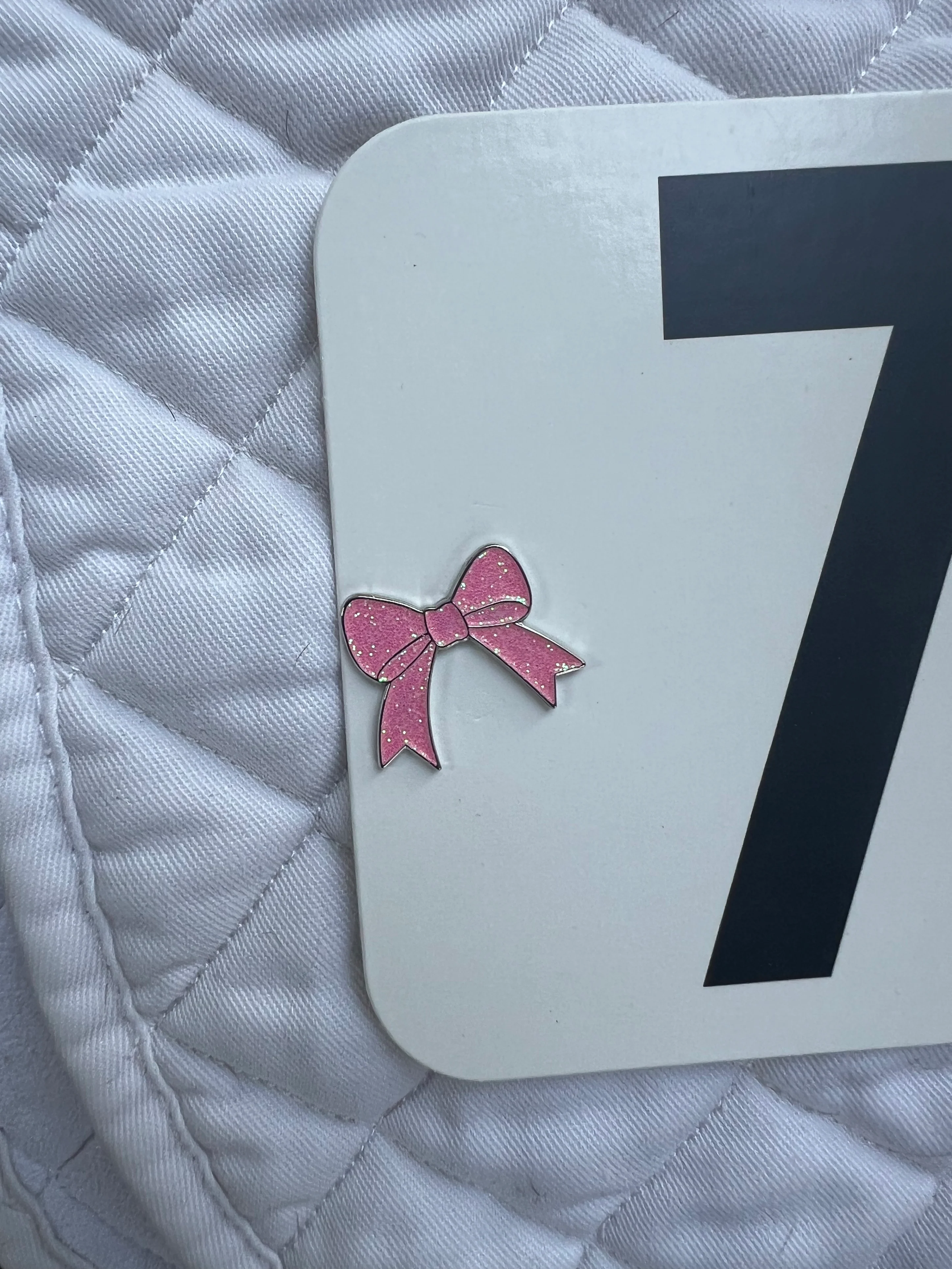 Dubois Cheval Number Pin Charms - Pink Bow