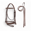 Load image into Gallery viewer, Arc de Triomphe Starman Jumper Bridle with Reins Crank Stud Brown
