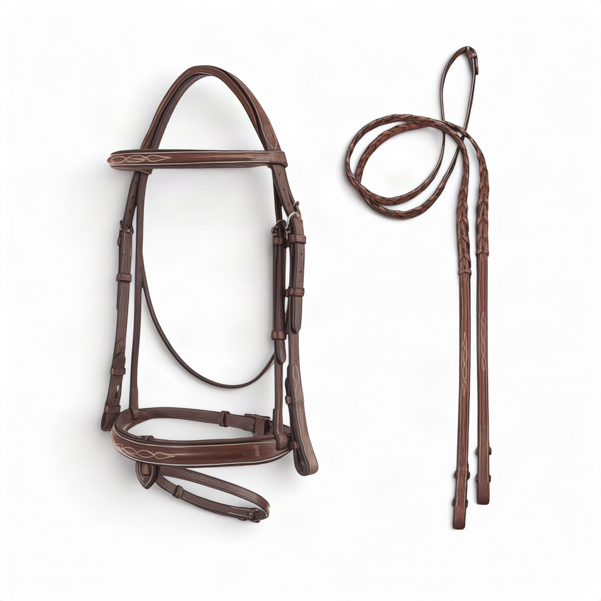 Arc de Triomphe Starman Jumper Bridle with Reins Crank Stud Brown