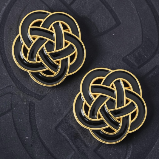 Black & Gold Celtic Knot  Number Pin Charms by Dubois Cheval
