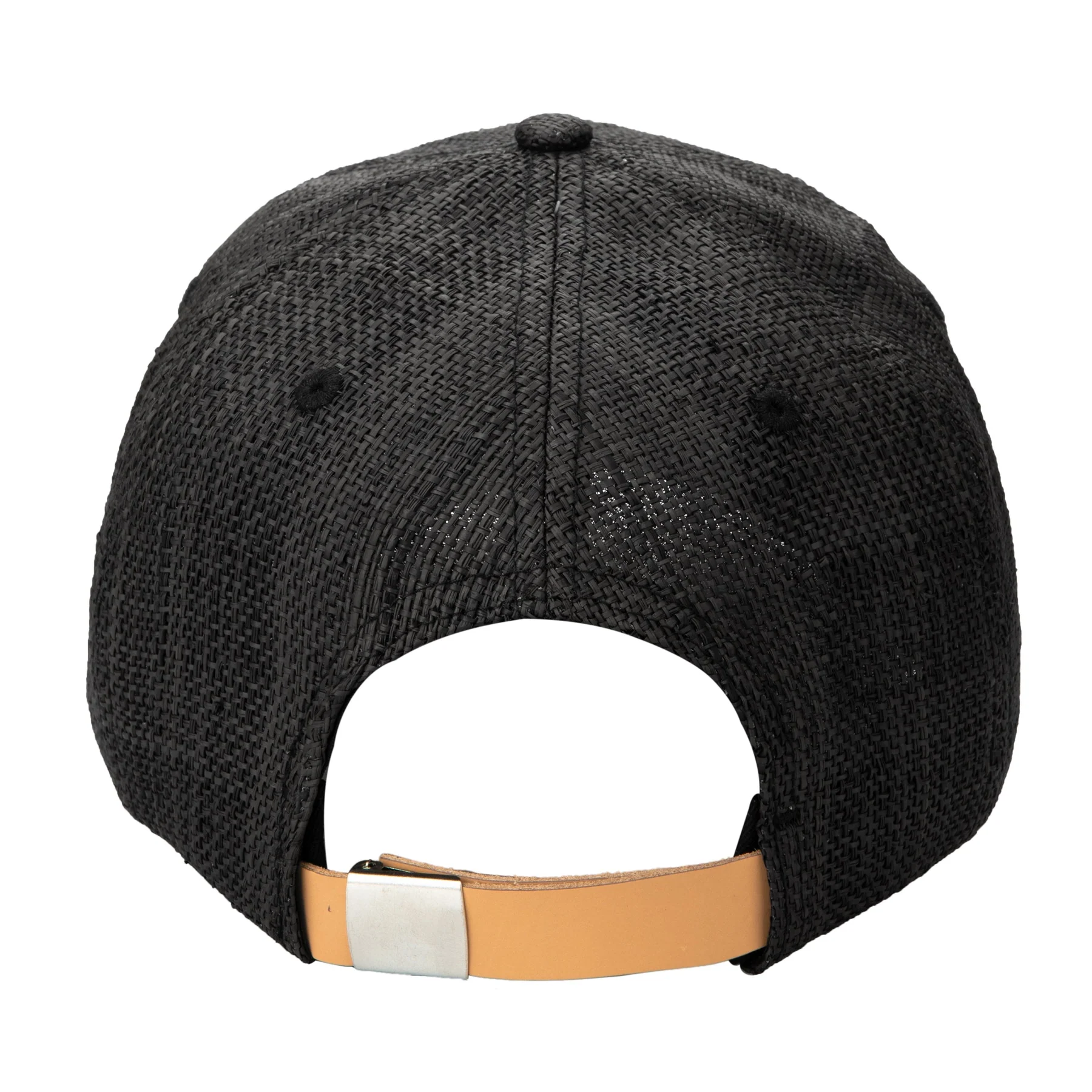 San Diego Hat Women's Woven Raffia Ball Cap With Leather Adjustable Back