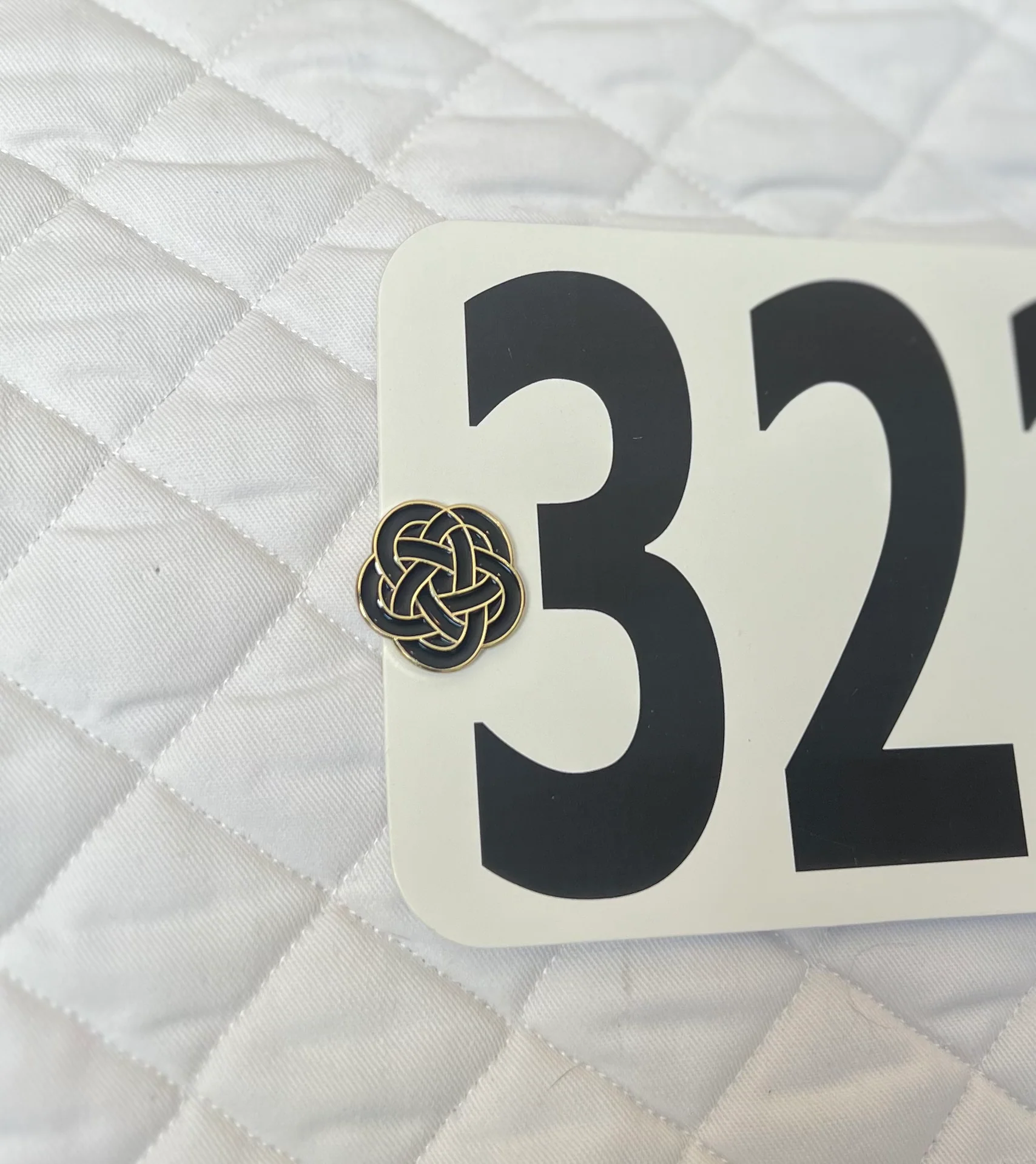 Dubois Cheval Number Pin Charms - Black & Gold Celtic Knot