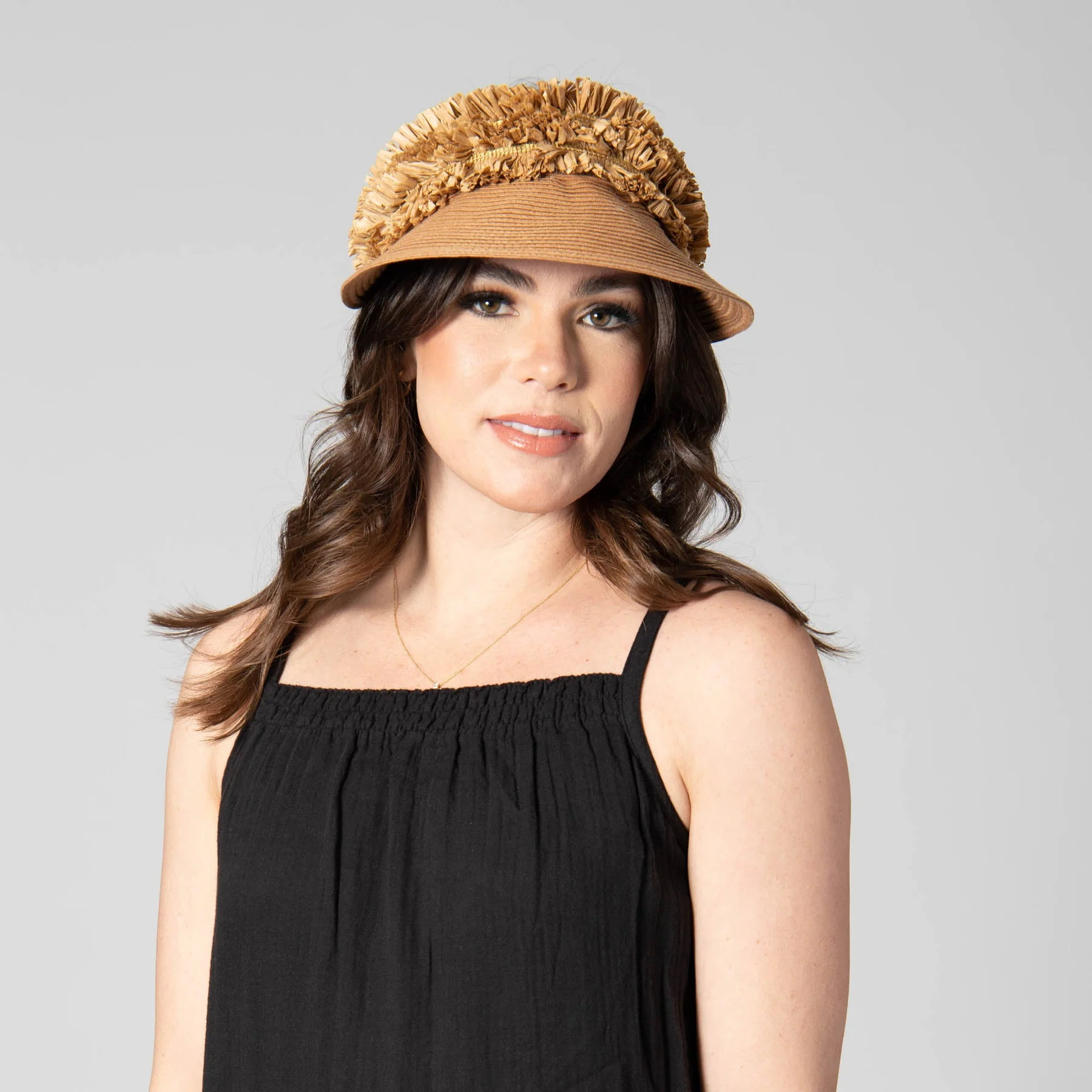 San Diego Hat Happy Day - Ultrabraid Visor with Straw Fringe Band