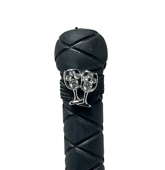 Dubois Cheval Crop Charm - Cheers! (Rhinestone Wine Glasses)