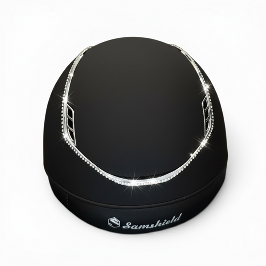Miss Shadowmatt 2.0 Chrome Blazon and 300 Swarovski Chrome Crystal Trim - Custom Helmet