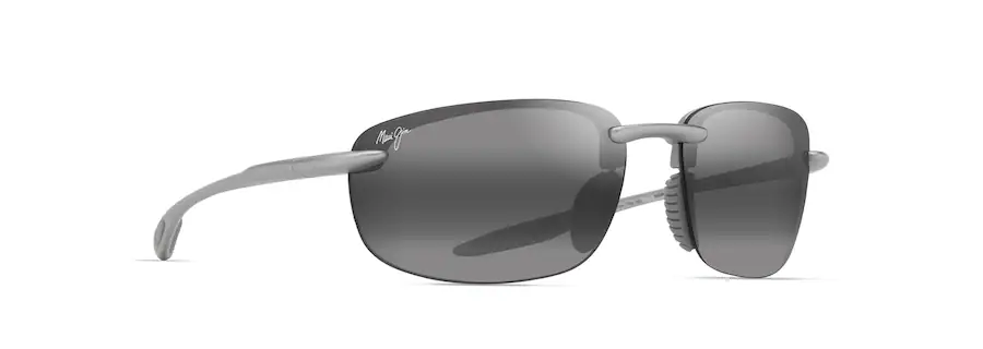 Maui Jim HO'OKIPA ULTRA Metal Matte Silver-Neutral Grey Lens Polarized Rimless Sunglasses