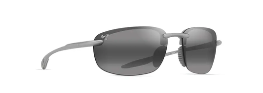 Maui Jim HO'OKIPA ULTRA Metal Matte Silver-Neutral Grey Lens Polarized Rimless Sunglasses