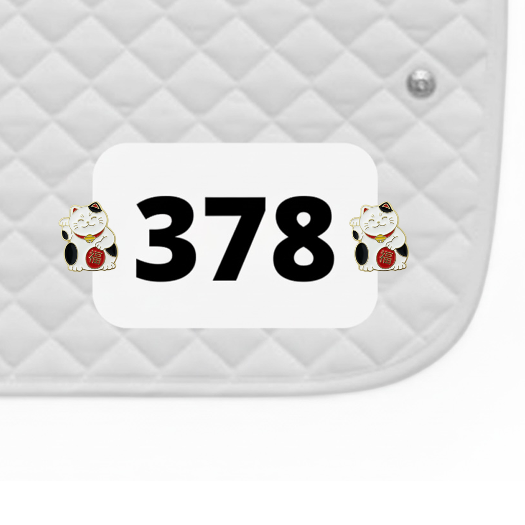 Lucky Cat Number Pin Charms by Duvois Cheval