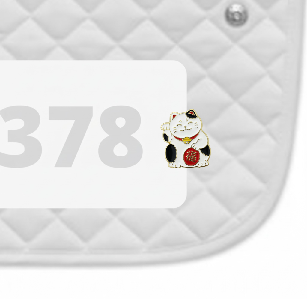 Lucky Cat Number Pin Charms by Duvois Cheval