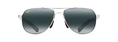 Load image into Gallery viewer, Maui Jim GUARDRAILS SILVER with Blue and Light Blue-Neutral Grey Lens Polarized Aviator Sunglasses
