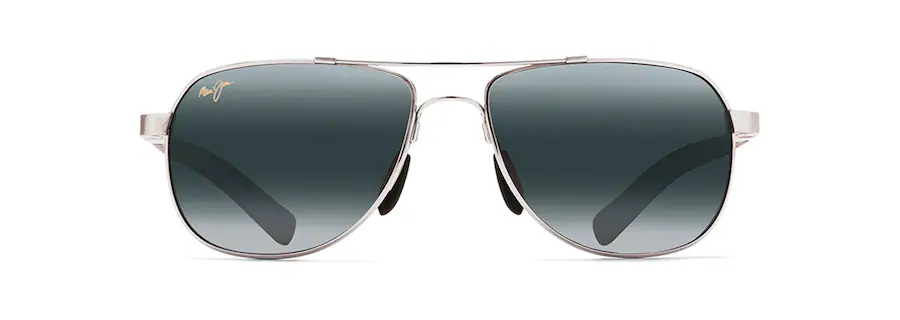 Maui Jim GUARDRAILS SILVER with Blue and Light Blue-Neutral Grey Lens Polarized Aviator Sunglasses