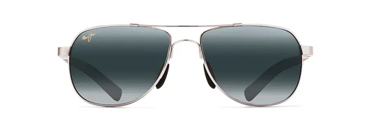 Maui Jim GUARDRAILS SILVER with Blue and Light Blue-Neutral Grey Lens Polarized Aviator Sunglasses