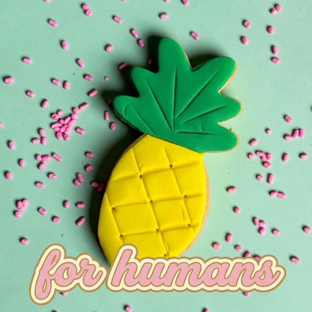 Party Pineapple – Sprinkles & Sparkles Single Sugar Cookie for Humans