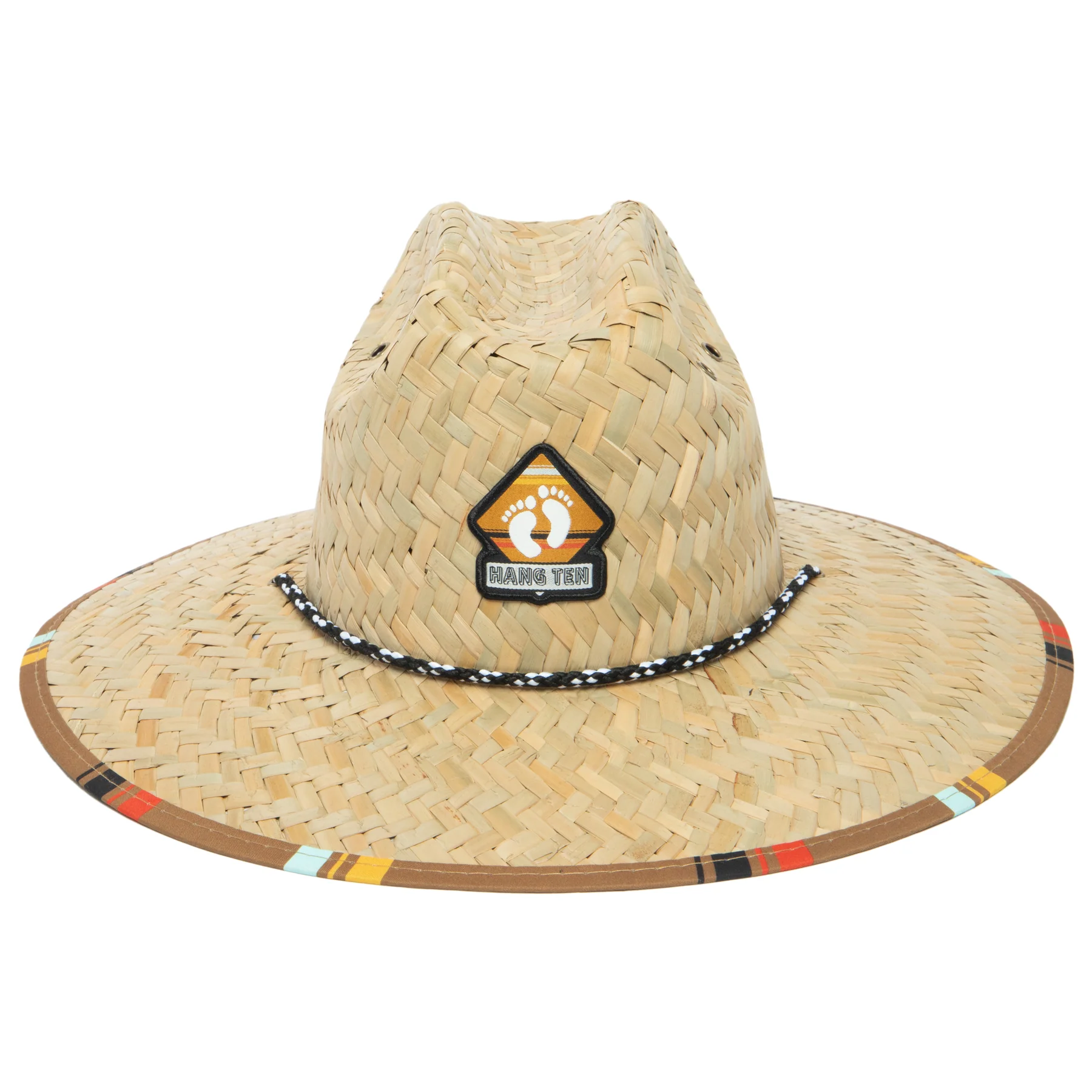San Diego Hat Good Vibrations - Lifeguard Hat with Brown Striped Under Brim by Hang Ten