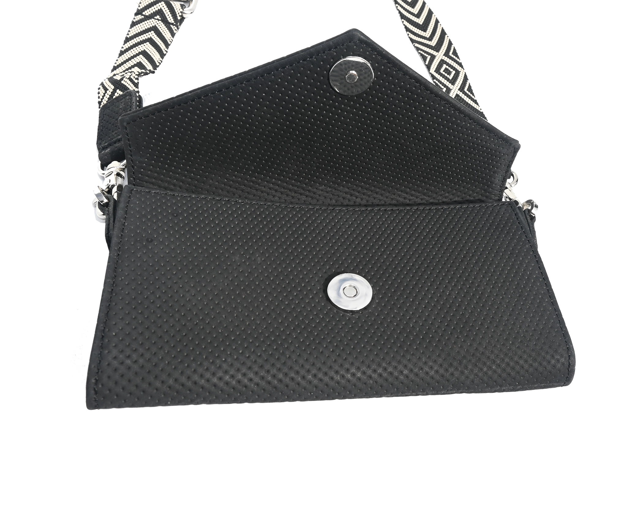 Pénélope Leather Phone Pocket with Strap – Perforated Leather