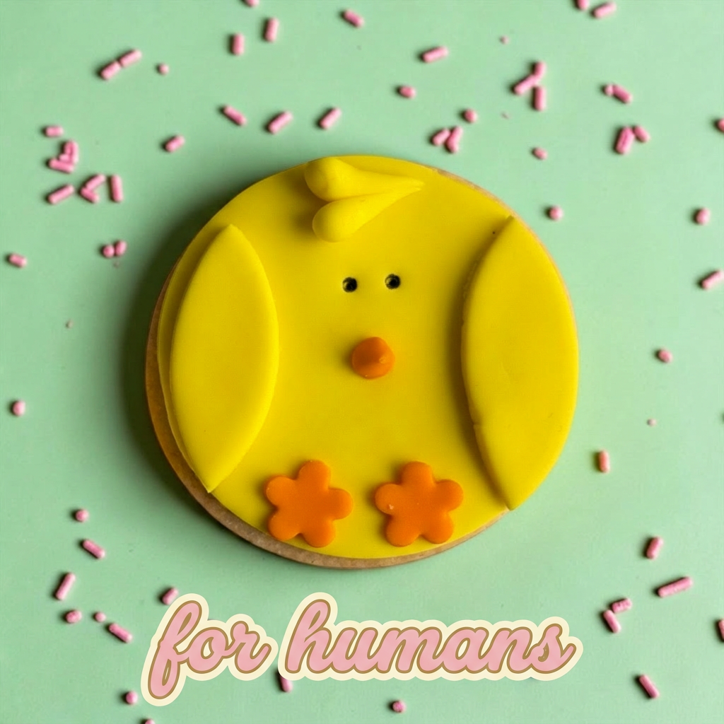 Cheery Chick – Sprinkles & Sparkles Single Sugar Cookie for Humans