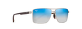 Load image into Gallery viewer, Maui Jim PIHA Matte Silver with Brown-Dual Mirror Blue to Silver Lens Polarized Aviator Sunglasses
