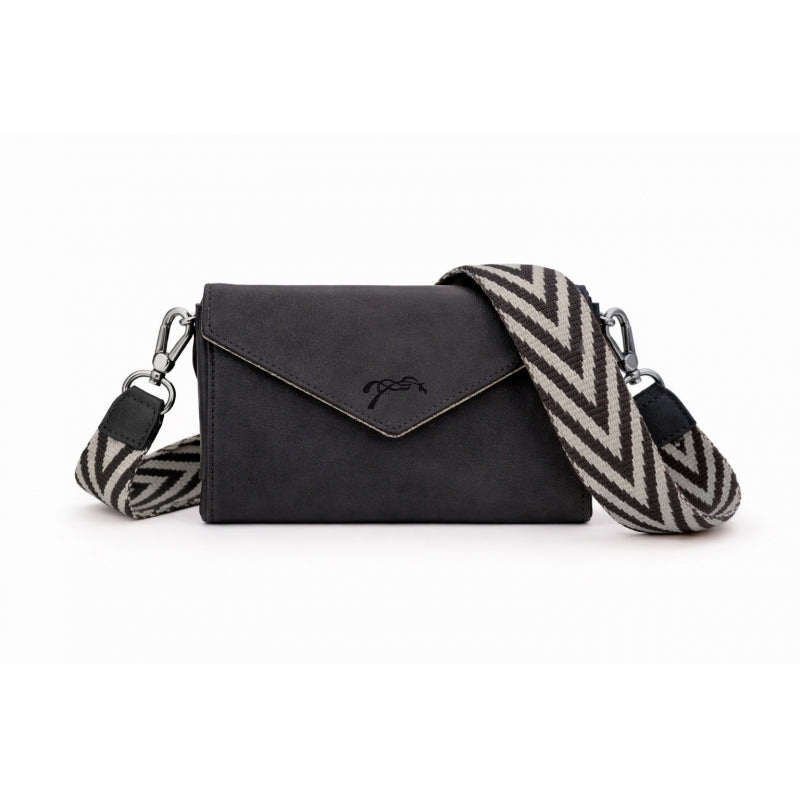 New Black Penelope Phone Pocket with Strap - Black