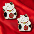 Load image into Gallery viewer, Lucky Cat Number Pin Charms by Duvois Cheval
