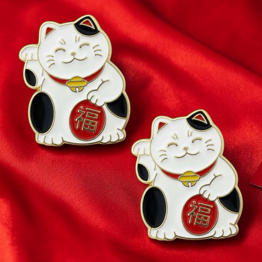Lucky Cat Number Pin Charms by Duvois Cheval