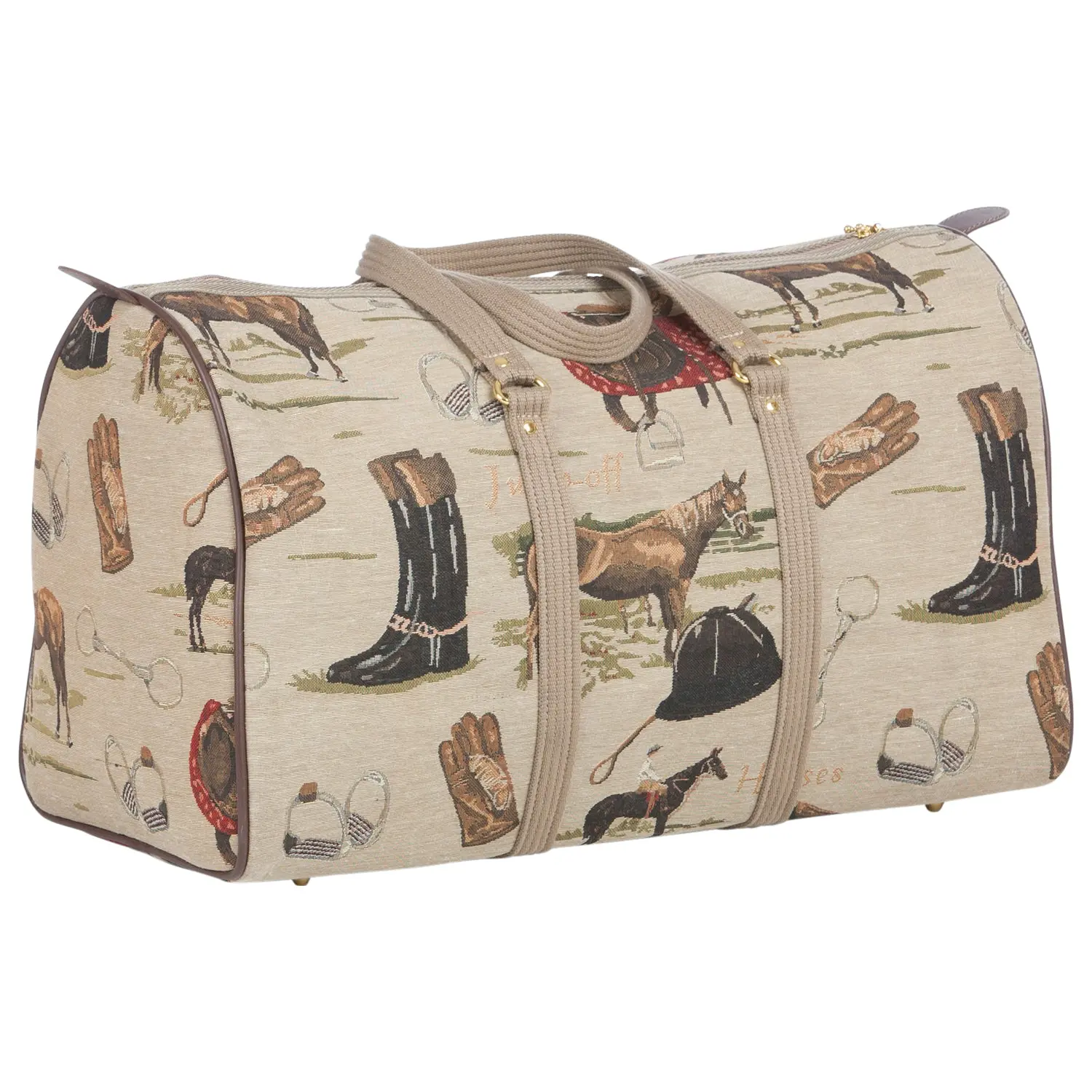 Huntley Equestrian Tapestry Duffle Bag-English Design