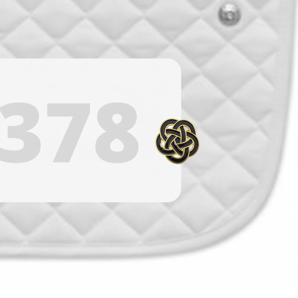 Black & Gold Celtic Knot  Number Pin Charms by Dubois Cheval