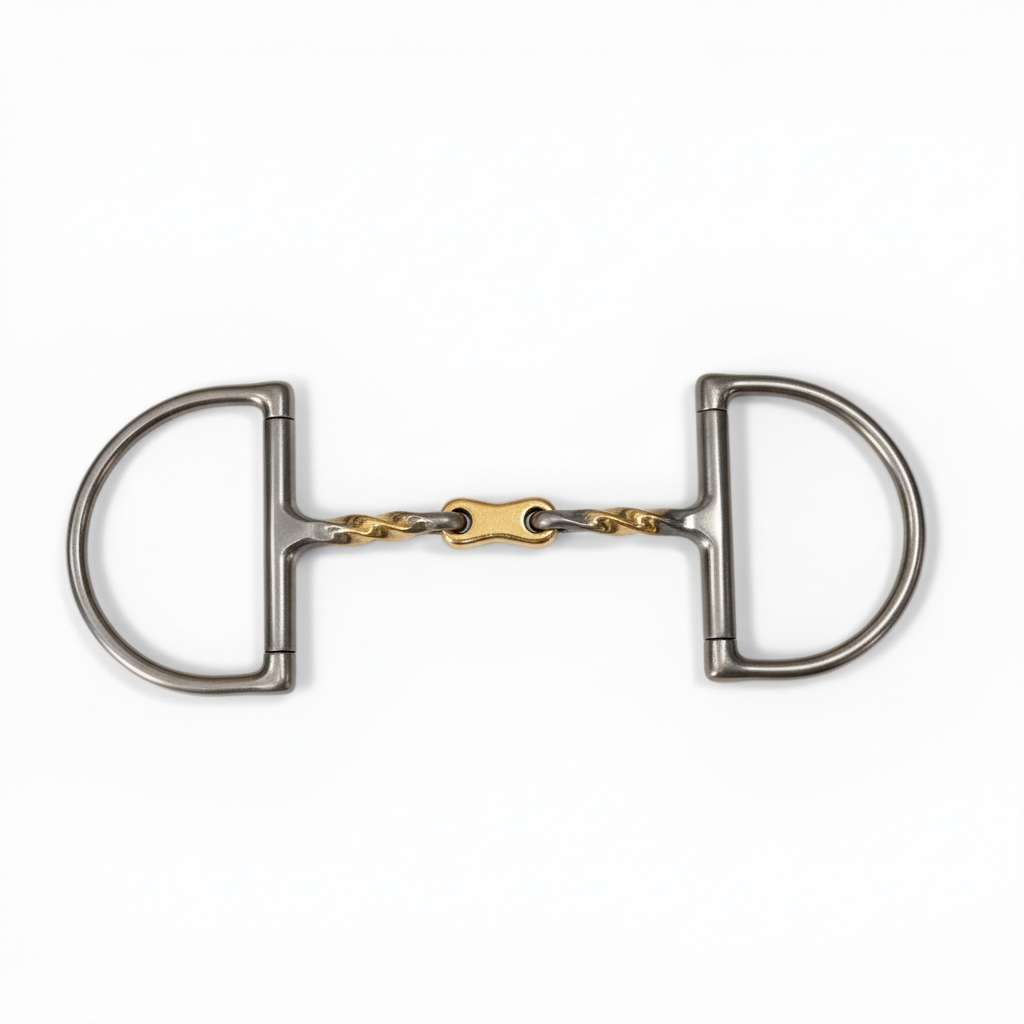 Slow Twist French Link Copper Dee Ring - Alorian Custom Bit