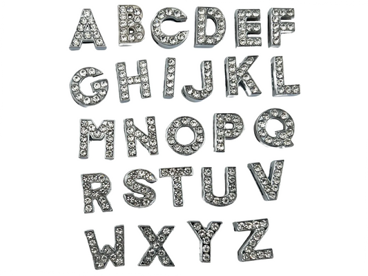 Dubois Cheval Crop Charm - Pave Crystal Silver Letter