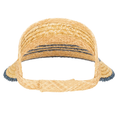 Load image into Gallery viewer, San Diego Hat Weekend Getaway - Women's Textured Wheat Straw Visor With Stripe & Velcro Back
