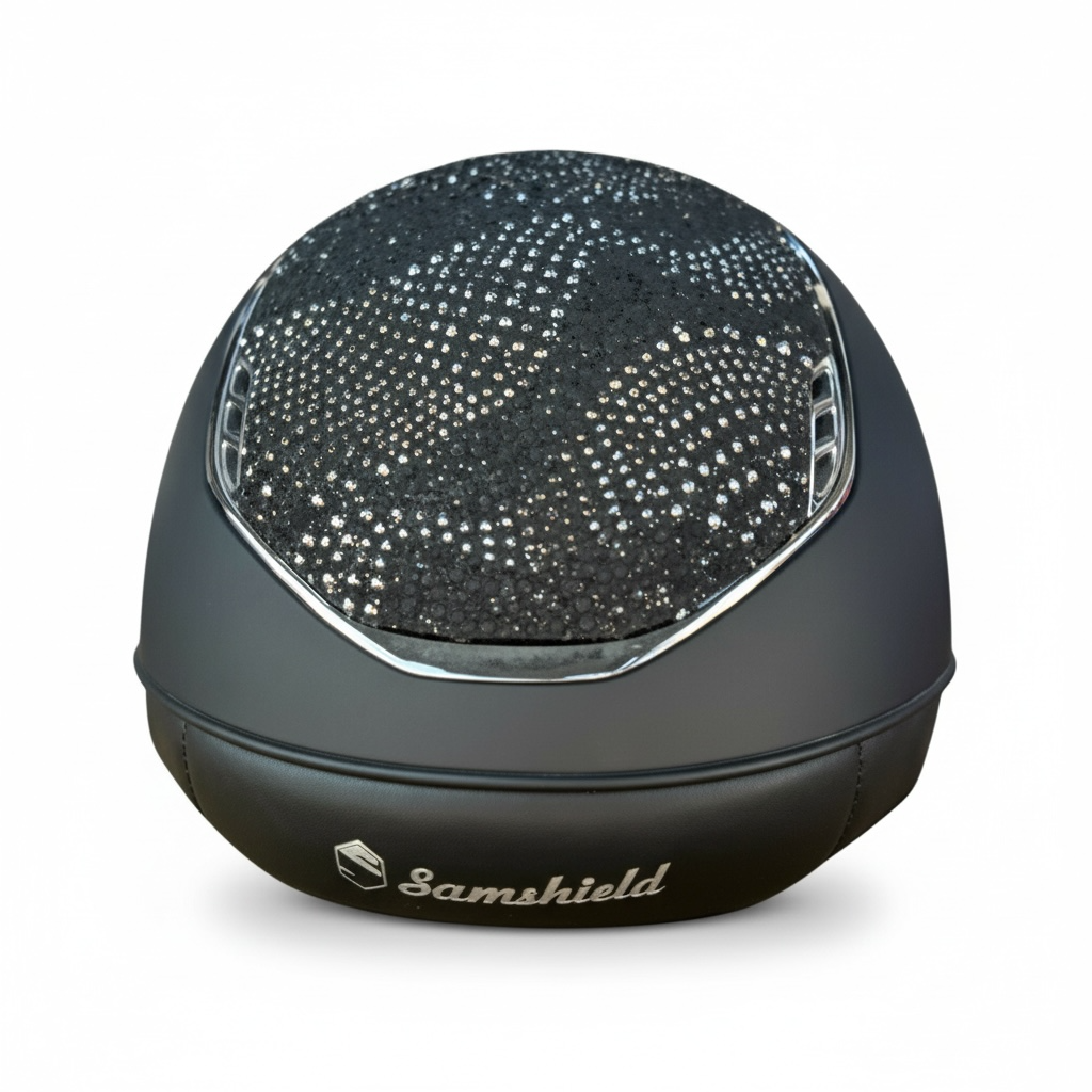 Samshield 2.0 Miss Shield Paint Matt Crystal Intarsia Top & Frontal Band Crystal Trim 5 Swarovski Crystals-Custom Helmet