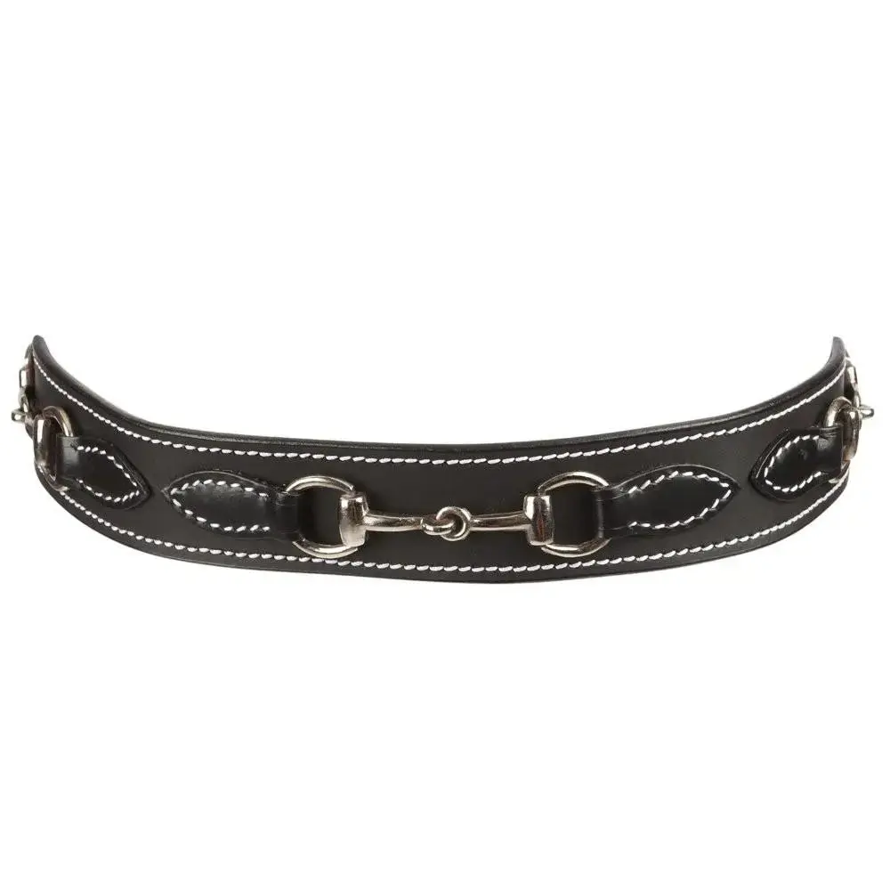 Huntley Equestrian Children's Snaffle Bit Black Leather Belt