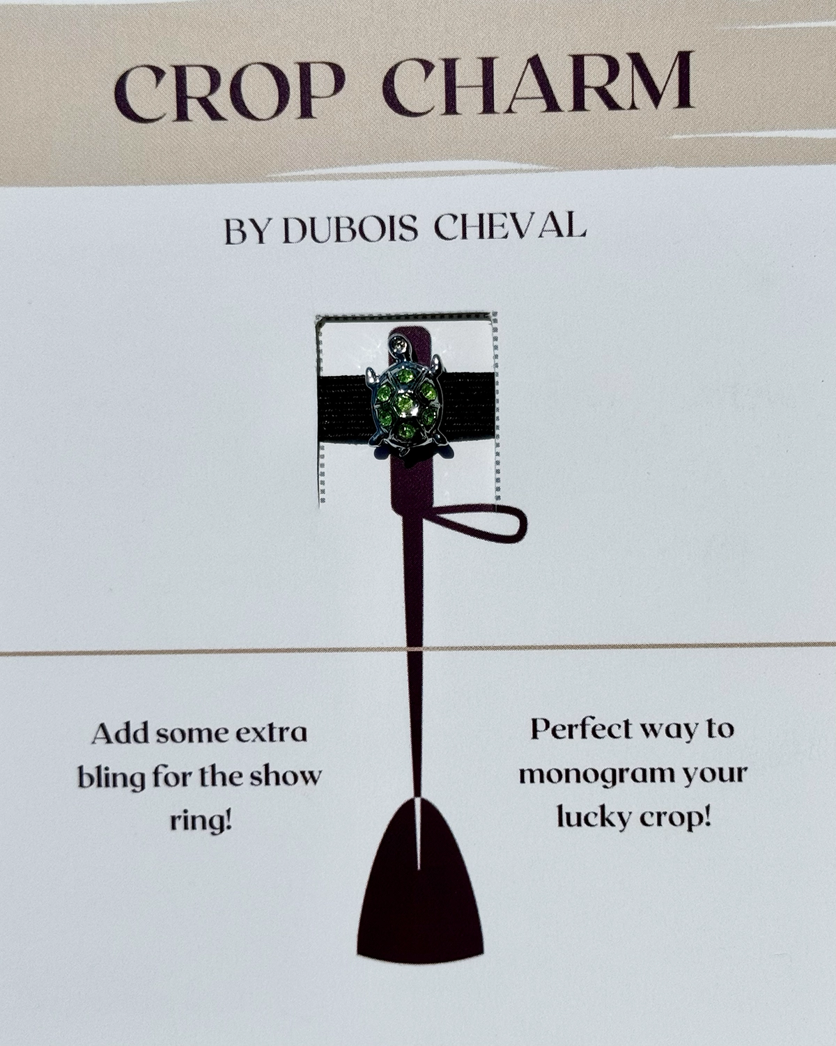 Dubois Cheval Crop Charm - Rhinestone Turtle