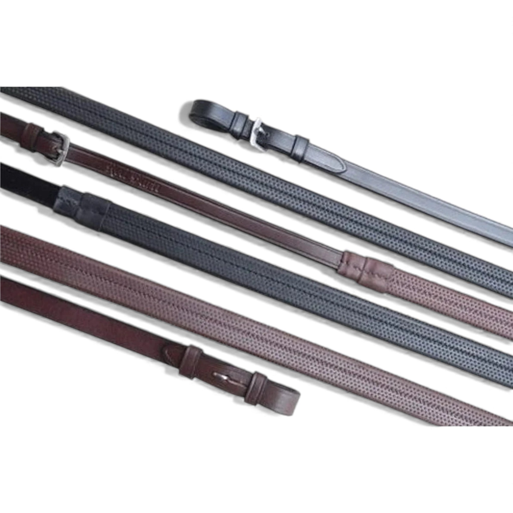Red Barn by KL Select Rubber Reins 1/2" with Buckle