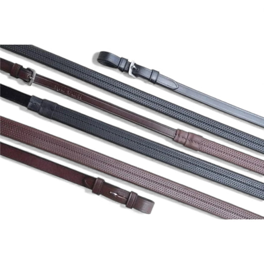 Red Barn by KL Select Rubber Reins 1/2" with Buckle